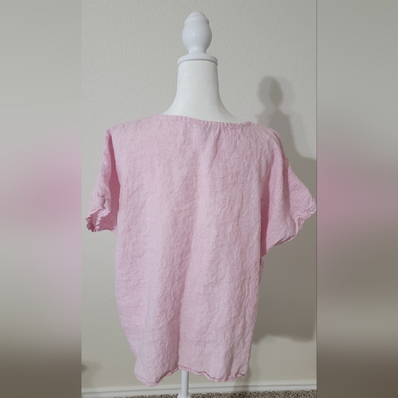 L.L. Bean Light Pink Linen Blouse - Picture 2 of 5